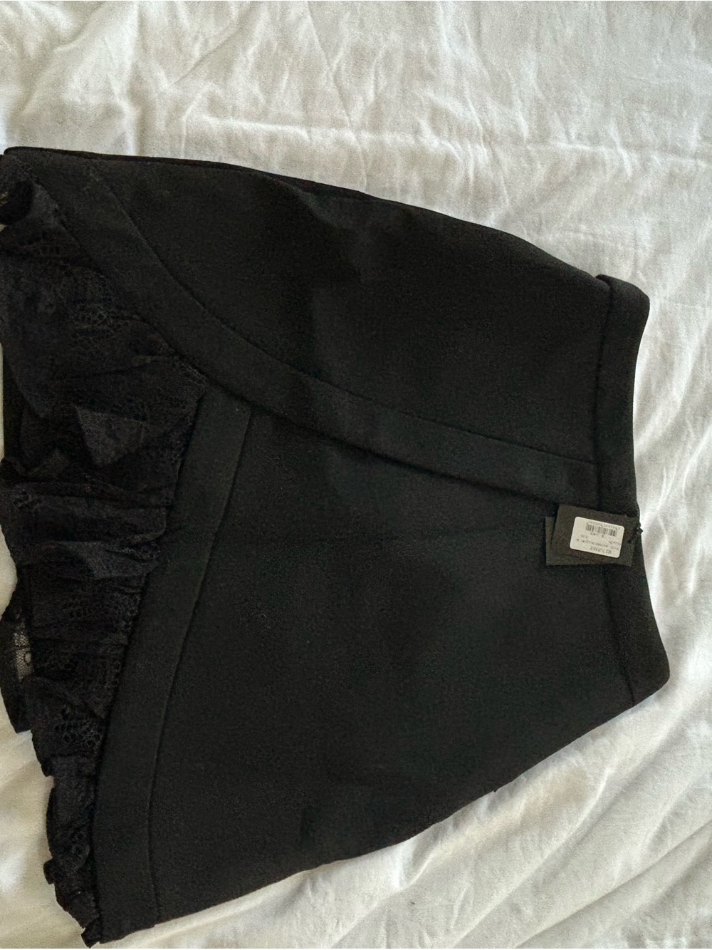 NWT Maje Black Lace-Trim Mini Skirt